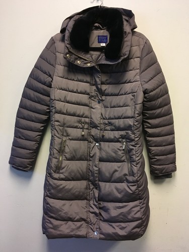 Diana Long Puffer Jacket, Shark (Violet 