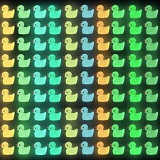 200PCS Mini Tiny Resin Ducks Little Miniature Plastic Small Ducks Bulk Glow