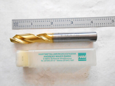 NEW HAM GERMANY SOLID CARBIDE 3XD DRILL 12.5MM (.4921'') CUT DIA X 2'' FL X 4'' OAL