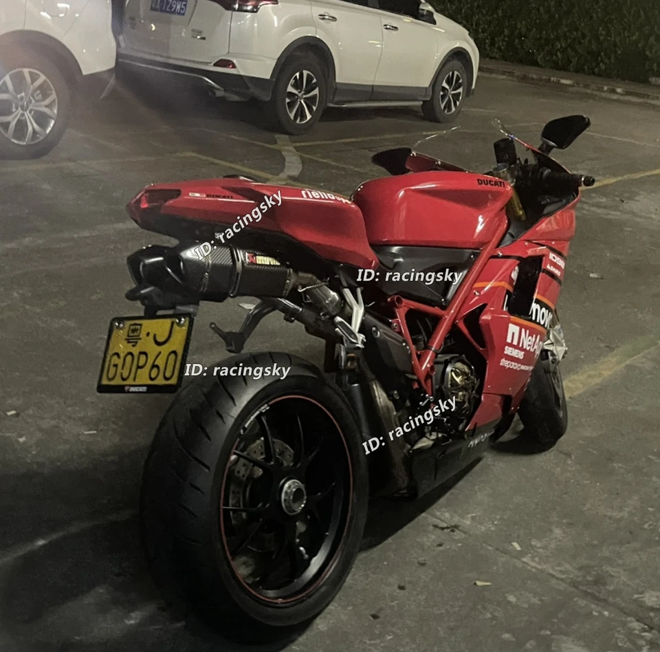 Slip On For Ducati 848 1098 1198 Exhaust System 470mm Tail Muffler Mid Link Pipe - Image 3 of 4