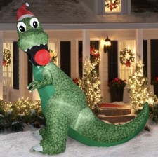 T-Rex Dinosaur Airblown Inflatable Christmas Gemmy Holiday Time 8.5 Ft. Tall NIB