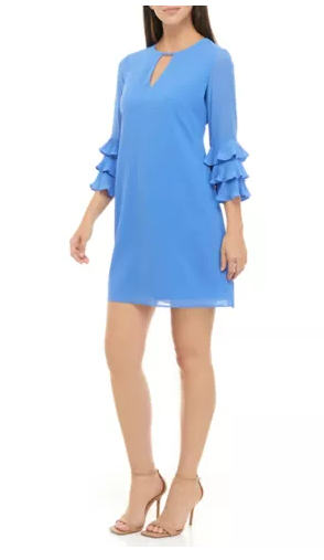 vince camuto chiffon sleeve sheath dress Vince Camuto Women's Long Chiffon Sleeve Crepe Dress