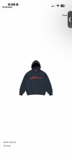 Supreme Black Hoodie Sweatshirt Men s M Red L...