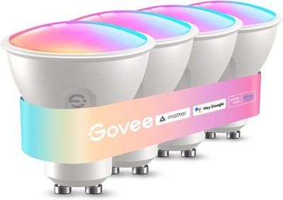 Govee GU10 Smart Bulb, Matter RGBWW Light Bulb Work with Alexa, Google Assistant