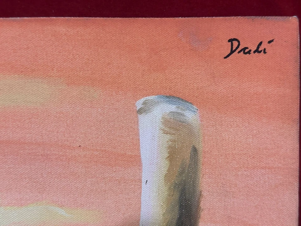 SALVADOR DALÍ oil painting on  canvas, vtg stamped signed - Image 4 of 4