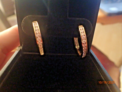 2 TCW 14K MASSIVES GOLD LABORGEWACHSEN DIAMANT KANAL CREOLEN HSN $1700 VOR 7 JAHREN