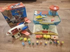 Fisher Price Vintage Little People Play Family Airport #996 With Fun Jet & Box