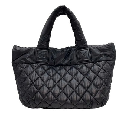 CHANEL Coco Cocoon Tote Bag PM A48610 Model 13 Black Silver Hardware Nylon Ladie