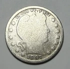 1897 25C Barber Quarter Dollar, 90% Silver, AG Details, $20 Value