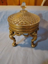 Vintage WB Mfg Co (Weidlich Brothers) Glass & Cast Metal Vanity Box, 436 C