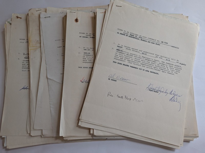1970s Concert Promoters Lot of (91) Signed King Floyd Contracts -Rodgers Redding