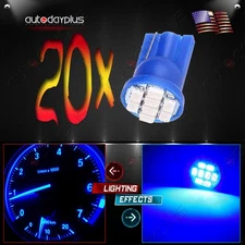 20X T10 168 194 W5W LED Instrument Panel Light 12V Car Blue Bulbs Replacement