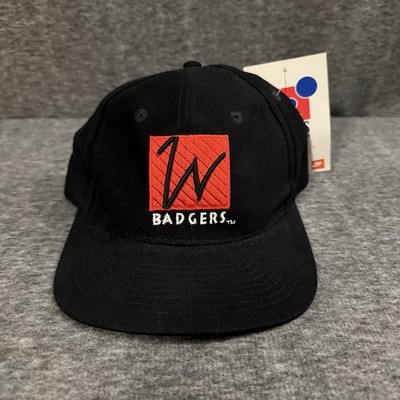 Vintage Wisconsin Badgers 90s Sports Specialties Hat Cap Hook Loop Raised LOGO
