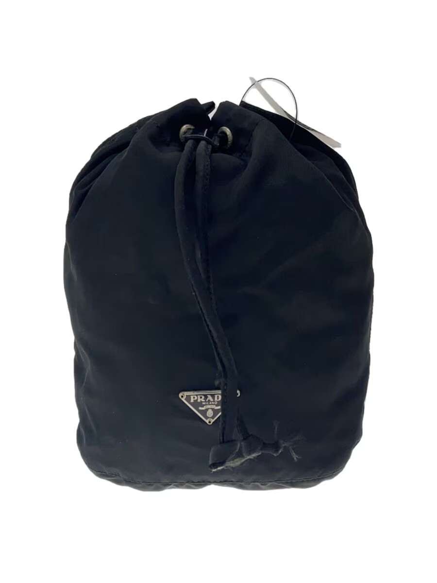 Prada Black Nylon Pouch Bag with Logo