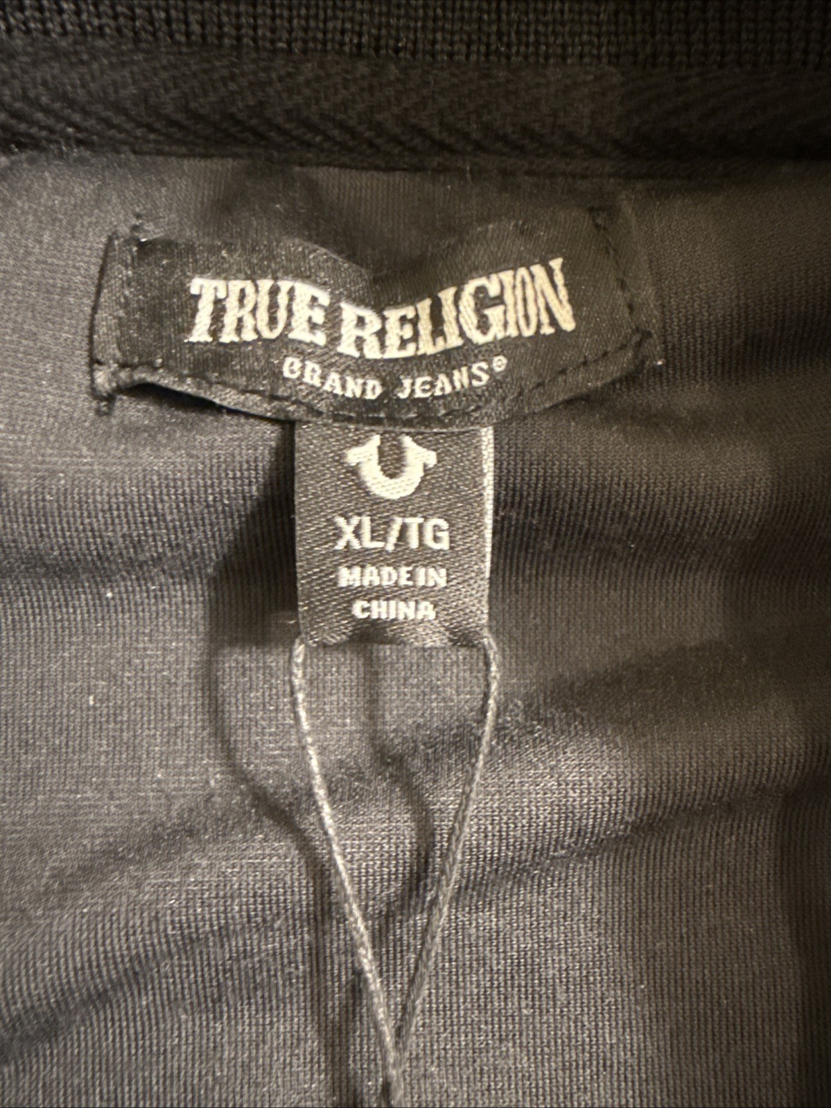True Religion MENS XL Velour Tour Logo JETT Black Full Zip NWT TRACK JACKET thumbnail 4
