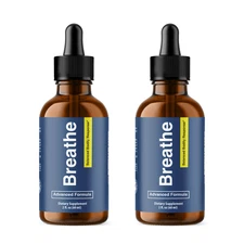 (2 Pack) Breathe Drops for Lung Cleanse Detox Respiratory Support (30 Servings)