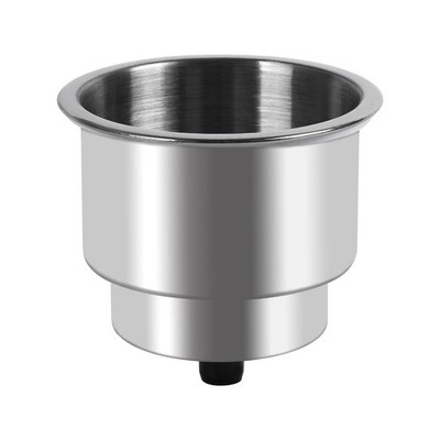 Stainless Steel Cup Drink Holder with Drain Marine Boat RV Camper Rod