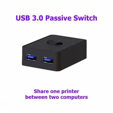 USB 3.0 Sharing Switch 2PC 1 Printer 2 Input 1 Output Scanner Switcher
