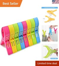 Durable Plastic Beach Towel Clips   8 Pack in Bright Colors for Every Occasion