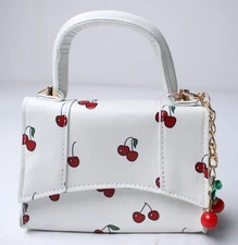 Willow & Ruby Girl's Cherry Print Mini Top Handle Crossbody Bag CG2 White O/S
