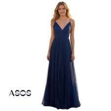 ASOS Blue V-Neck Sleeveless Maxi Dress NWT Size 0 Party Dance Event