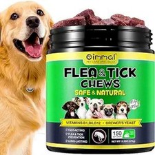 Flea and Tick Natural Prevention for Dogs Chewable, Flea Tick 150 Chews Dog
