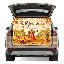 AIBIIN Jesus Trunk or Treat Decorations, Christian Fall Jesus Backdrop Banner