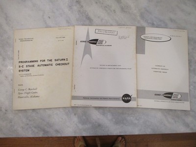 NASA MSFC SATURN/APOLLO S-1 ROCKET PROGRAM and CHECKOUT  BOOKS (GO-NO GO)-  1964