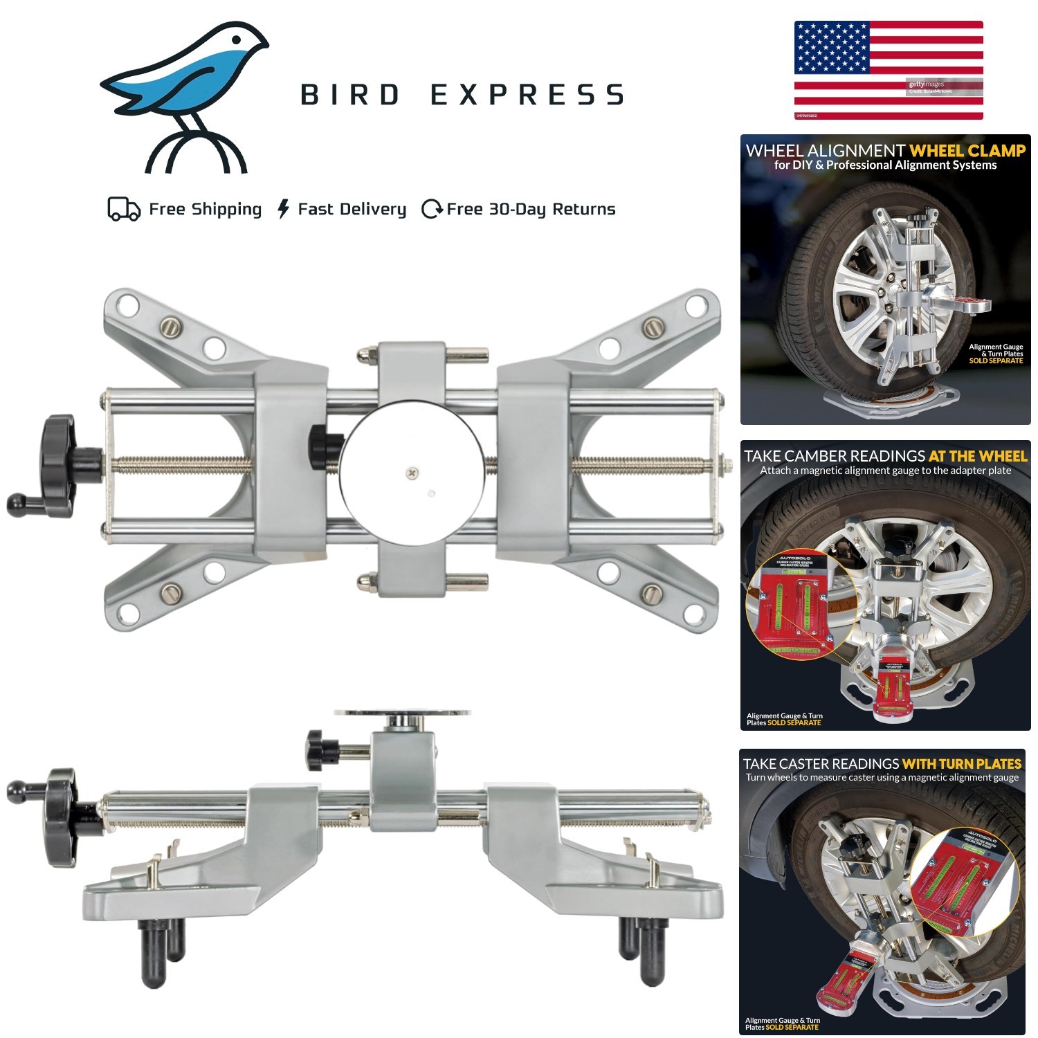 Universal Wheel Clamp for Camber Caster Gauges Fits 11-25in Rims