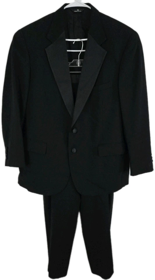 Esmoquin negro vintage Chaps para hombre, J: 44R, P: 38x31 Foto 2 de 4