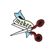 Pin Esmalte Fabricante - Cinta Tijeras Artesanal Tatuaje Flash Arte Estilo Artista