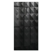 Wanduhr Aus Glas Glasuhr Abstraktion Hintergrund Schwarze Zeiger 30X60 Cm