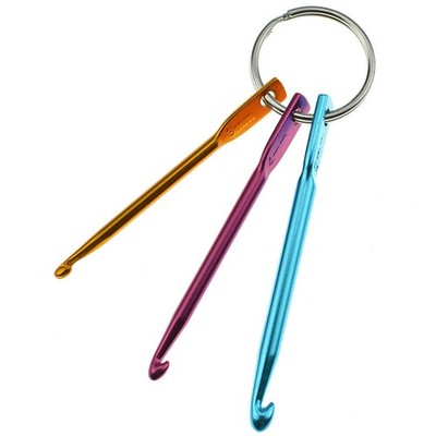 3pcs Crochet Hook Set New Yarn Knitting Needles Mini w/ Keychain 3mm 4mm 5mm