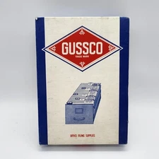 Vintage GUSSCO 5x8 Blank Guides 1/3 Tab Buff Index Card File Office Dividers