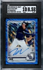 2020 Bowman Chrome Draft Zac Veen Blue Wave Autograph #/150 SGC 8.5 Auto 10