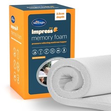 Silentnight Impress Pillow Mattress Topper Memory Foam Ergonomic Support 2.5 5 7