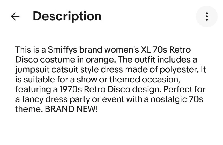 NUEVO~ Mono Retro Chic Años 70 Damas Traje de Gato Disfraz Halloween Conjunto Para Mujer XL Foto 2 de 4