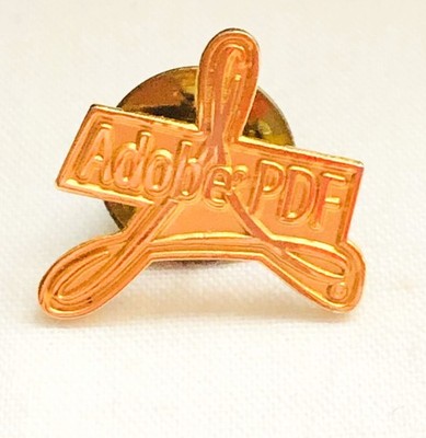 Adobe PDF Lapel Tie Pin Pinback Vintage Tech IT Software Jewelry Accessories