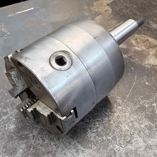 5" Bison 3-Jaw Live Rotating Lathe Chuck 3474-5 3474-125 on 9157-5"-4AE MT4 #1