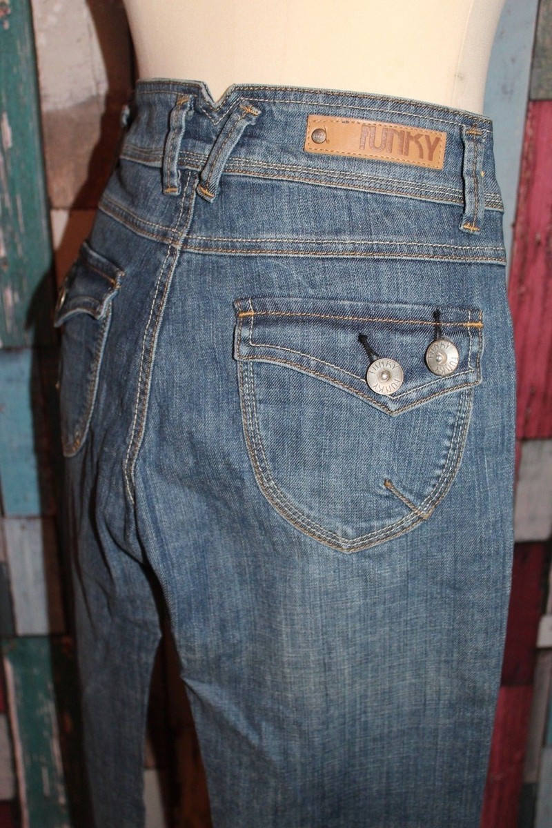 Jeans Femme Bootcut MiM - Taille 34 Bleu - Style Funky Années 70 - Occasion Très Bon état - Pattes D'éléphant