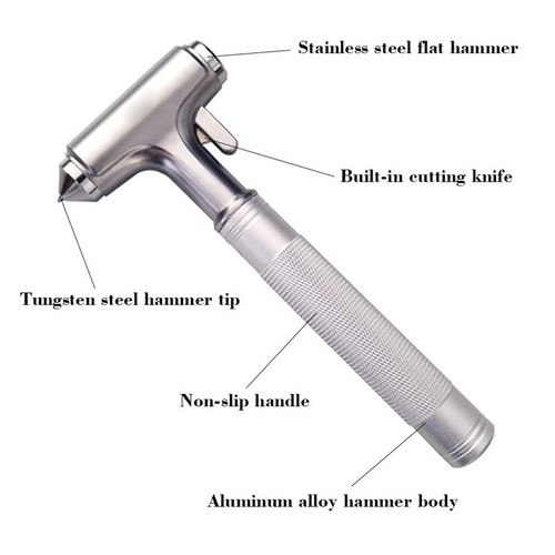Metal Car Safety Hammer Seat Belt Cutter Emergency Escape Window Glass Breaker - Picture 5 of 12