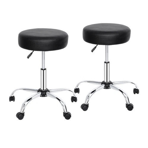 2PCS Hydraulic Adjustable Stool Salon Massage Spa Dental Swivel Rolling Chair - Picture 1 of 15