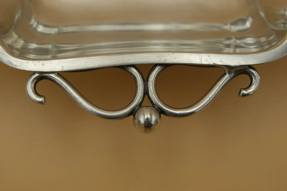 BANDEJA RECTANGULAR PEQUEÑA CHRISTOFLE GALLIA PLATEADA ART DECO FRANCIA y.1935 Foto 2 de 4