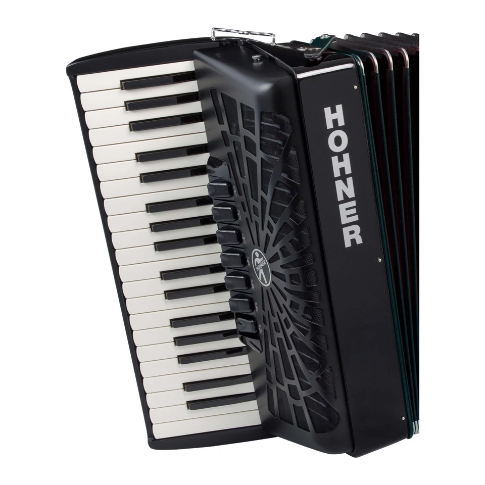 Hohner Bravo III 96 Chromatic Piano Key Accordion Jet Black - Image 2 of 4