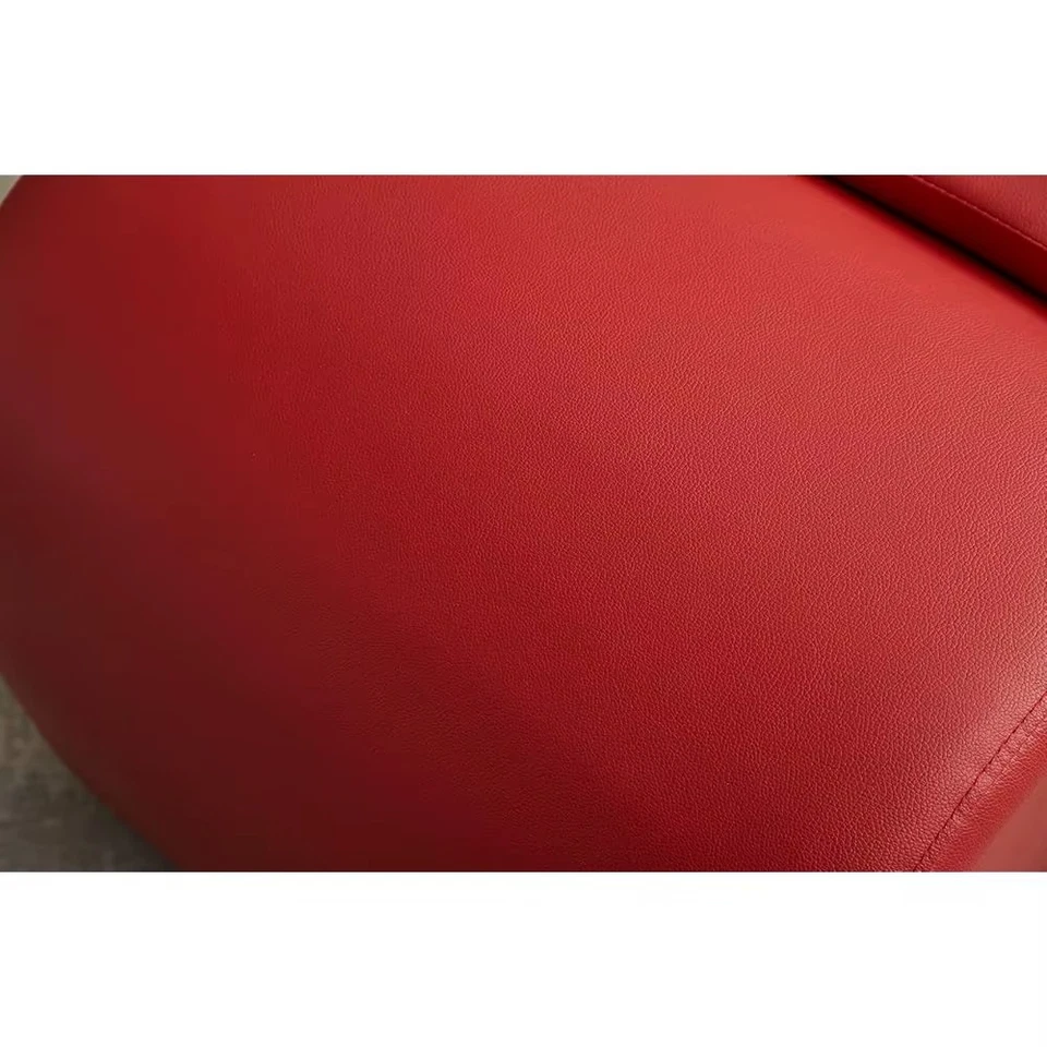 "Chaise salón de yoga relax de cuero sintético rojo 68,5""D moderno" Foto 3 de 4