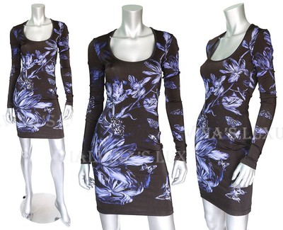 JUST CAVALLI BY ROBERTO CAVALLI DRESS TULIP HEAVEN LONG SLEEVE $595