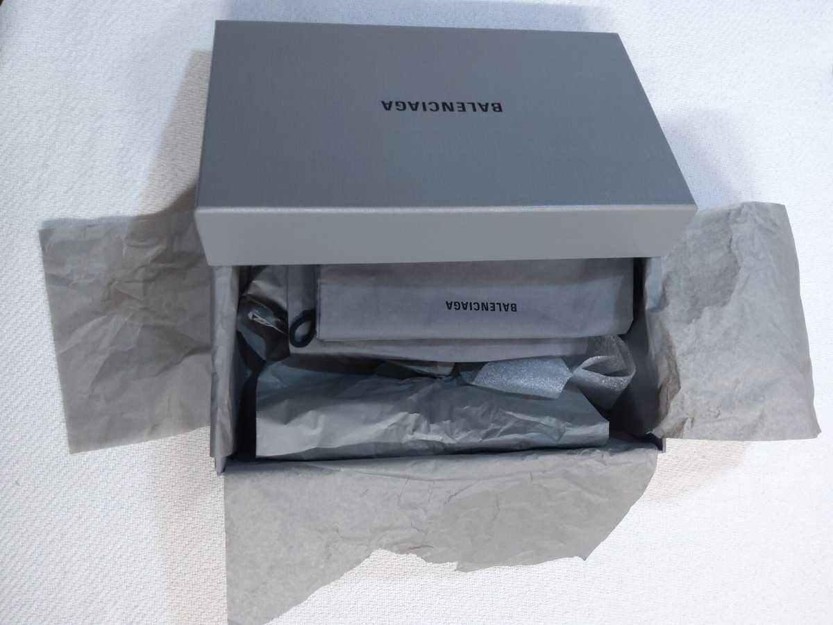 BALENCIAGA Authentic Gray Empty Storage Gift Shoe Box Tissue Paper
