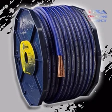 8 Gauge 200 ft. Roll BLUE Power Ground OFC Wire Copper FLAT Marine Cable AWG USA