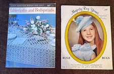 2 Vintage Crochet Pattern Books Lily Tablecloths  Bedspreads, Majesty Rugs