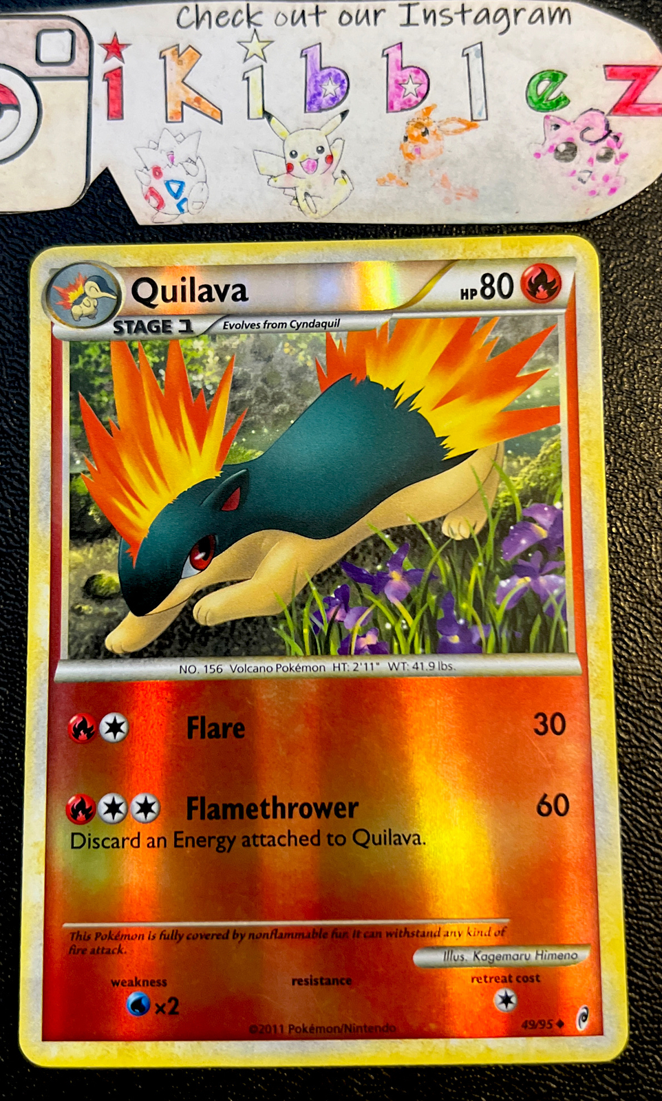 Quilava 49/95 LP Reverse Holo HGSS Call Of Legends Pokémon Card!